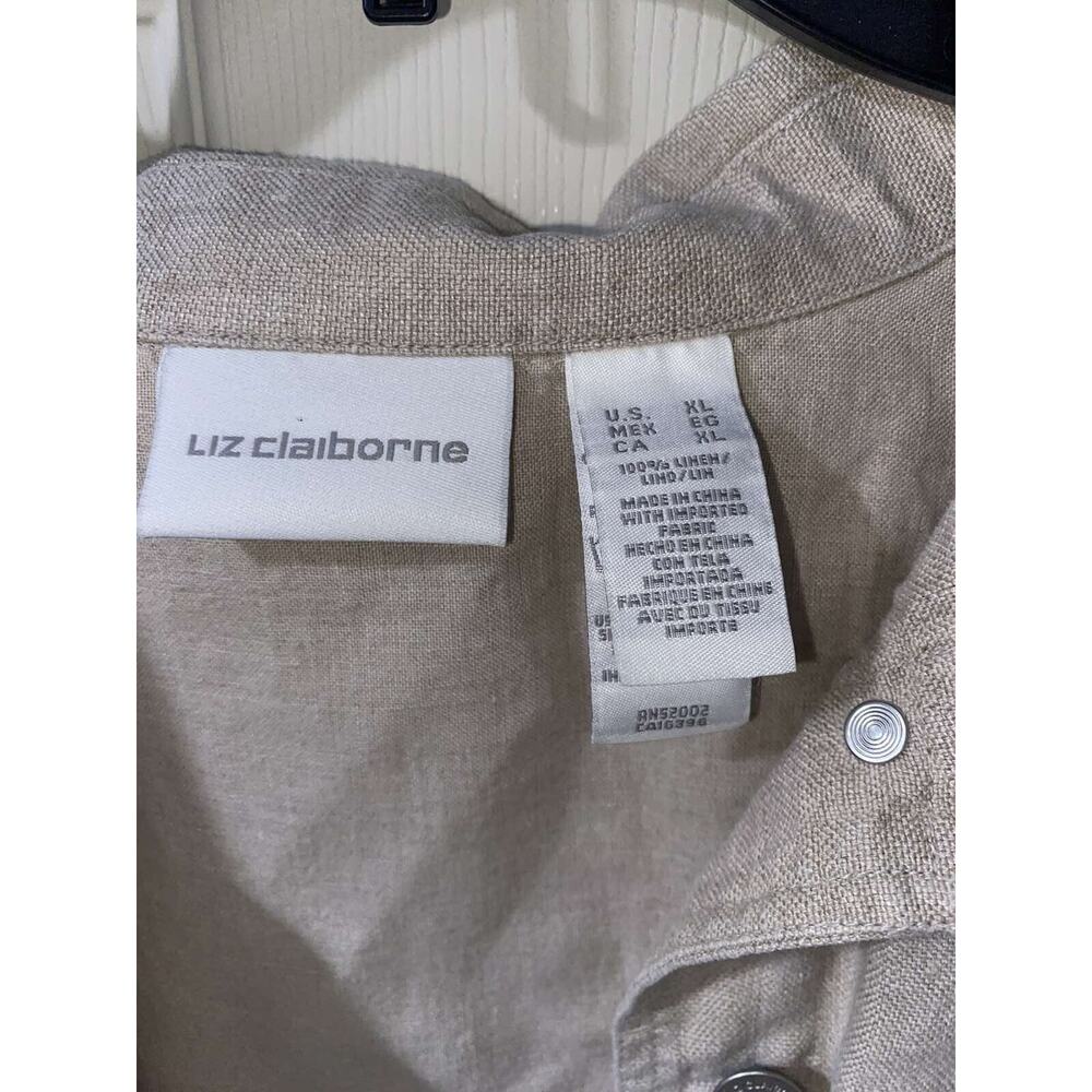 Liz Claiborne Collection Womens Jacket Linen Beige Vintage XL A001627 - Picture 3 of 11